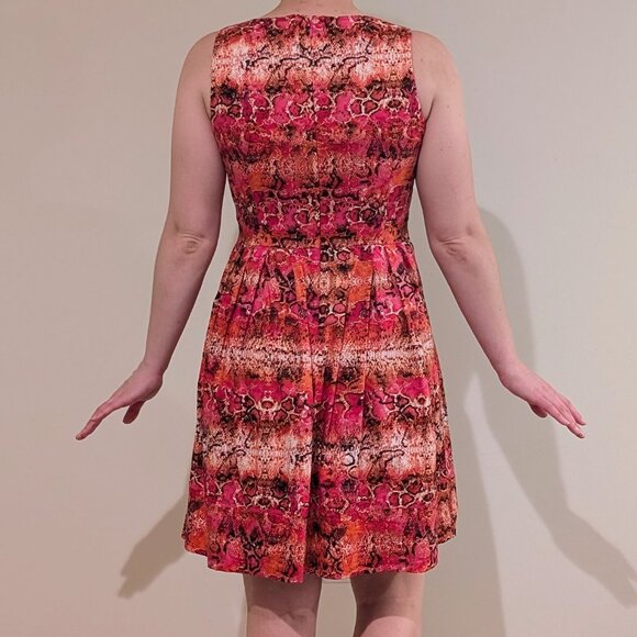 Calvin Klein Pink Snakeskin Print Fit & Flare Dress, Women's Size 10 - Picture 4 of 6